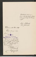 k.k. naturhistorisches Hofmuseum, Intendanzakten 1885-1896 (Hauer), Aktenzahl Z.164/1889, Seite 2